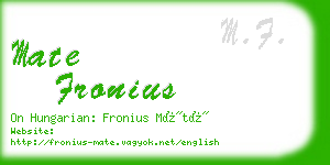 mate fronius business card